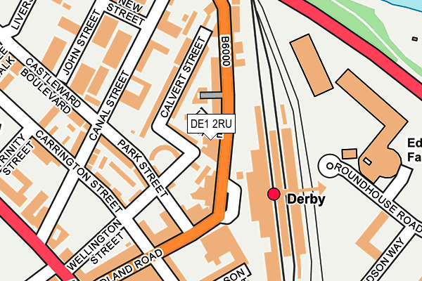 DE1 2RU map - OS OpenMap – Local (Ordnance Survey)