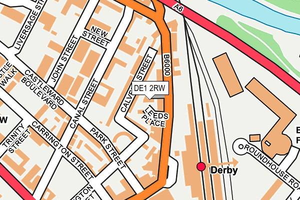 DE1 2RW map - OS OpenMap – Local (Ordnance Survey)