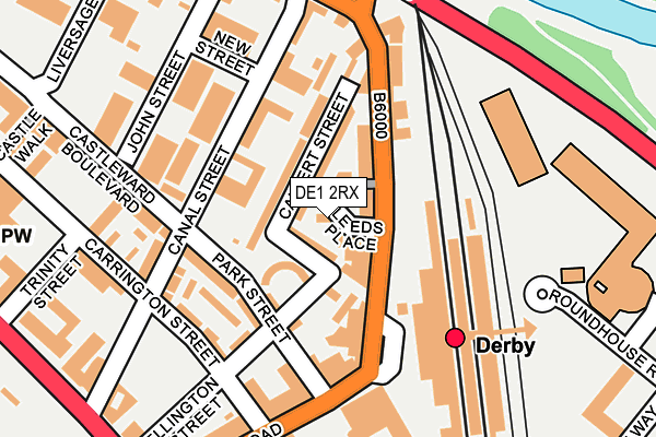 DE1 2RX map - OS OpenMap – Local (Ordnance Survey)