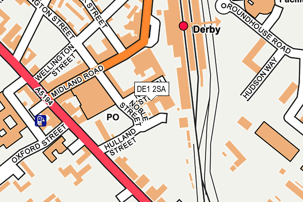 DE1 2SA map - OS OpenMap – Local (Ordnance Survey)