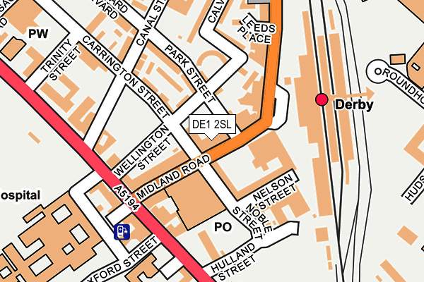 DE1 2SL map - OS OpenMap – Local (Ordnance Survey)