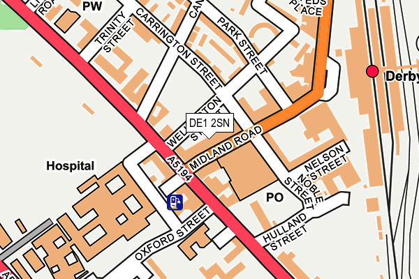 DE1 2SN map - OS OpenMap – Local (Ordnance Survey)