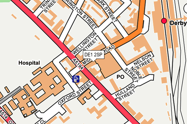 DE1 2SP map - OS OpenMap – Local (Ordnance Survey)
