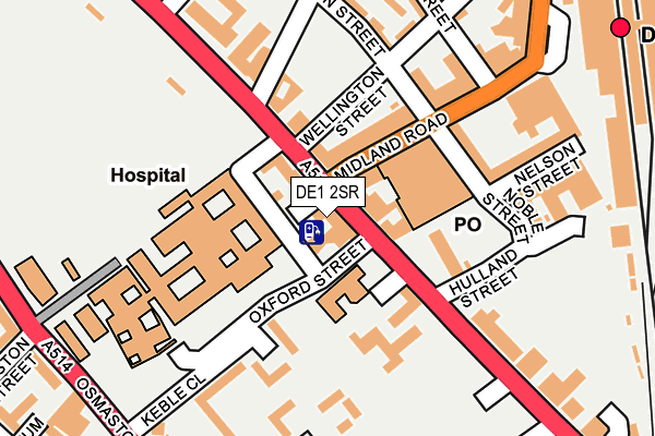 DE1 2SR map - OS OpenMap – Local (Ordnance Survey)