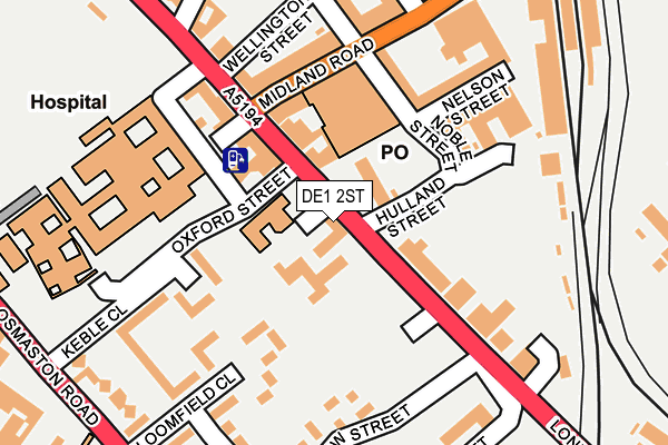 DE1 2ST map - OS OpenMap – Local (Ordnance Survey)