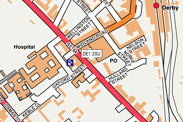 DE1 2SU map - OS OpenMap – Local (Ordnance Survey)