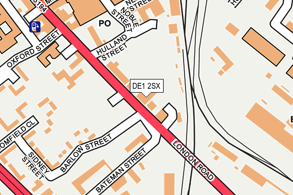 DE1 2SX map - OS OpenMap – Local (Ordnance Survey)