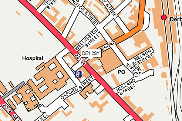 DE1 2SY map - OS OpenMap – Local (Ordnance Survey)