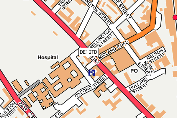 DE1 2TD map - OS OpenMap – Local (Ordnance Survey)