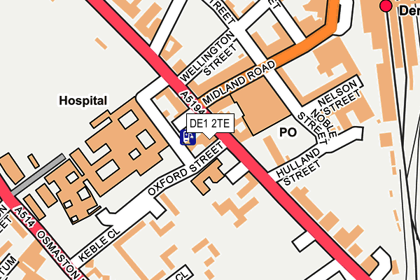 DE1 2TE map - OS OpenMap – Local (Ordnance Survey)