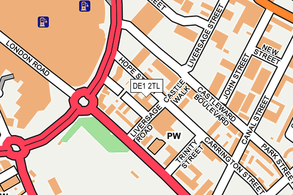 DE1 2TL map - OS OpenMap – Local (Ordnance Survey)