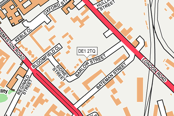 DE1 2TQ map - OS OpenMap – Local (Ordnance Survey)