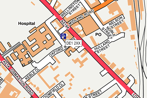 DE1 2XX map - OS OpenMap – Local (Ordnance Survey)