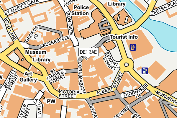 DE1 3AE map - OS OpenMap – Local (Ordnance Survey)