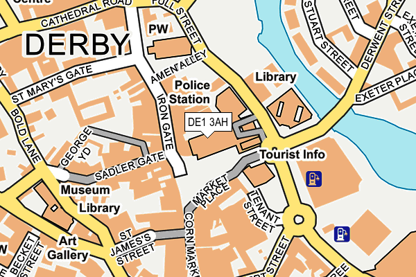 DE1 3AH map - OS OpenMap – Local (Ordnance Survey)