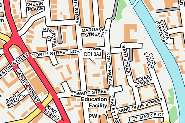 DE1 3AJ map - OS OpenMap – Local (Ordnance Survey)