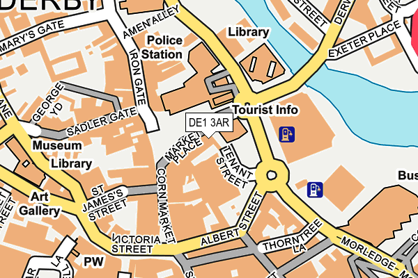 DE1 3AR map - OS OpenMap – Local (Ordnance Survey)