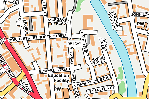 DE1 3AY map - OS OpenMap – Local (Ordnance Survey)