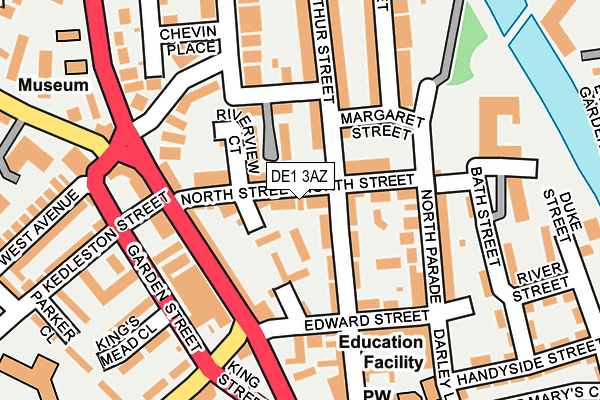 DE1 3AZ map - OS OpenMap – Local (Ordnance Survey)