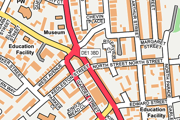 DE1 3BD map - OS OpenMap – Local (Ordnance Survey)