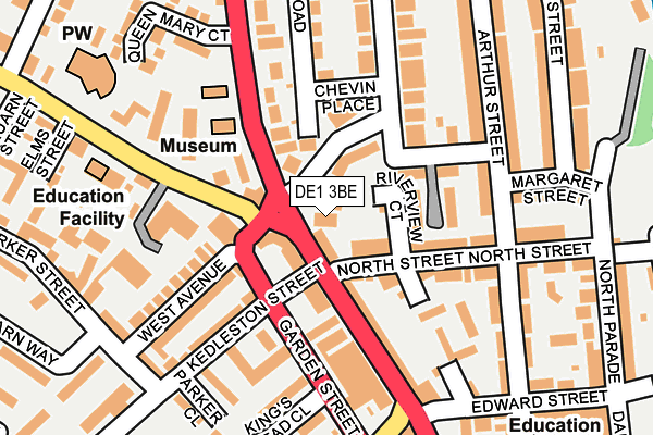 DE1 3BE map - OS OpenMap – Local (Ordnance Survey)