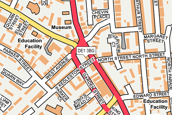 DE1 3BG map - OS OpenMap – Local (Ordnance Survey)