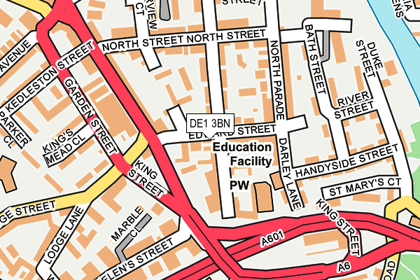 DE1 3BN map - OS OpenMap – Local (Ordnance Survey)