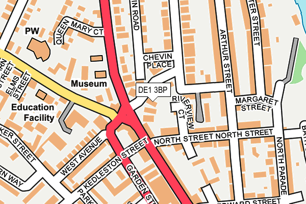 DE1 3BP map - OS OpenMap – Local (Ordnance Survey)