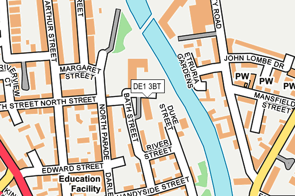 DE1 3BT map - OS OpenMap – Local (Ordnance Survey)