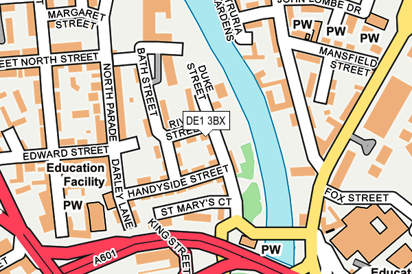 DE1 3BX map - OS OpenMap – Local (Ordnance Survey)