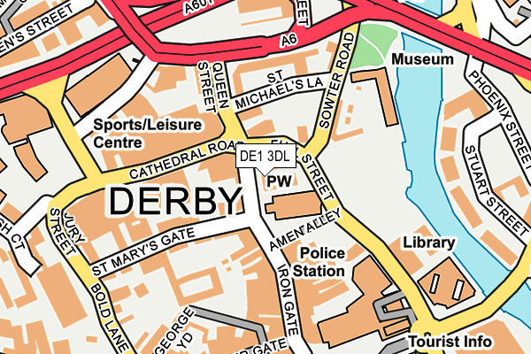 DE1 3DL map - OS OpenMap – Local (Ordnance Survey)