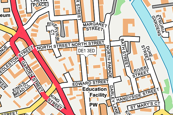 DE1 3ED map - OS OpenMap – Local (Ordnance Survey)