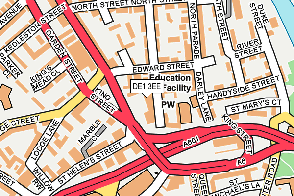 DE1 3EE map - OS OpenMap – Local (Ordnance Survey)