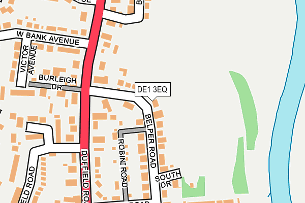 DE1 3EQ map - OS OpenMap – Local (Ordnance Survey)