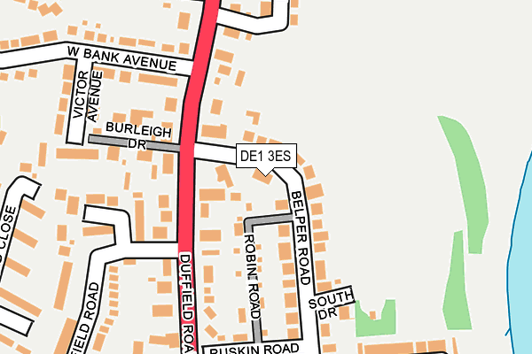DE1 3ES map - OS OpenMap – Local (Ordnance Survey)