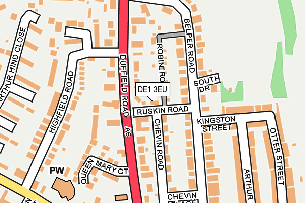 DE1 3EU map - OS OpenMap – Local (Ordnance Survey)