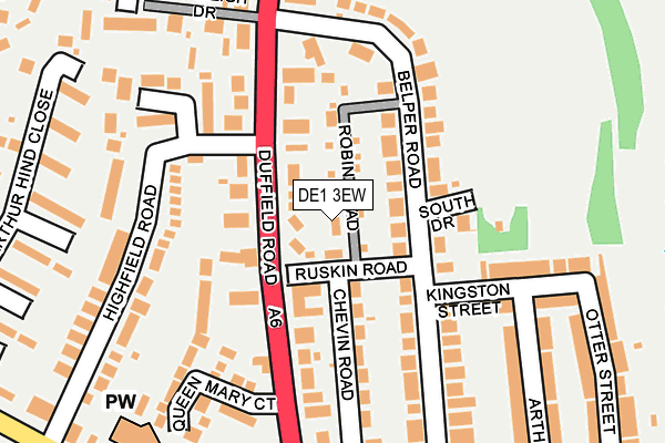 DE1 3EW map - OS OpenMap – Local (Ordnance Survey)