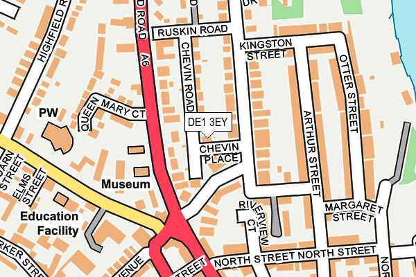 DE1 3EY map - OS OpenMap – Local (Ordnance Survey)