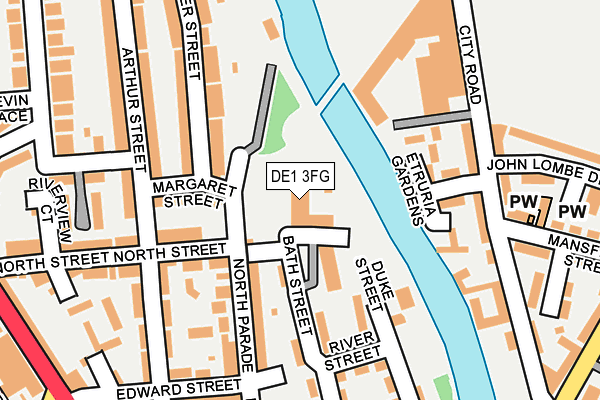 DE1 3FG map - OS OpenMap – Local (Ordnance Survey)
