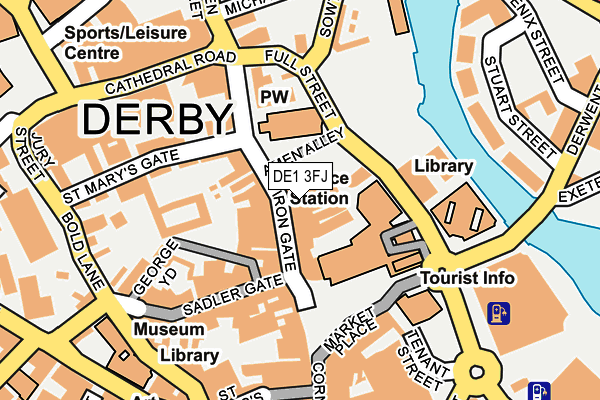 DE1 3FJ map - OS OpenMap – Local (Ordnance Survey)