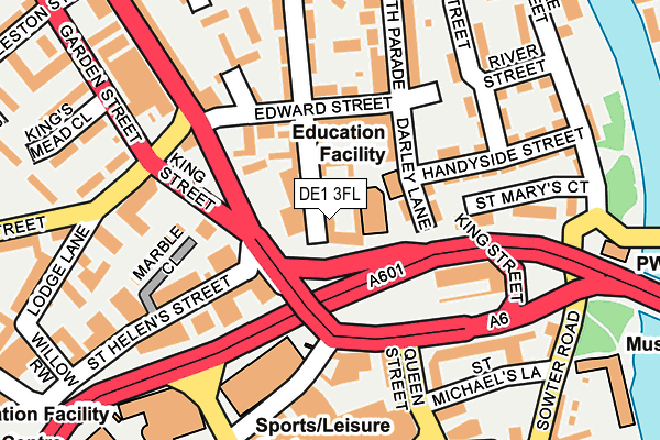 DE1 3FL map - OS OpenMap – Local (Ordnance Survey)