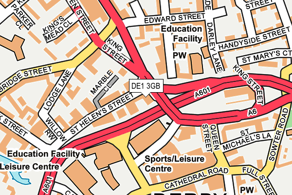 DE1 3GB map - OS OpenMap – Local (Ordnance Survey)
