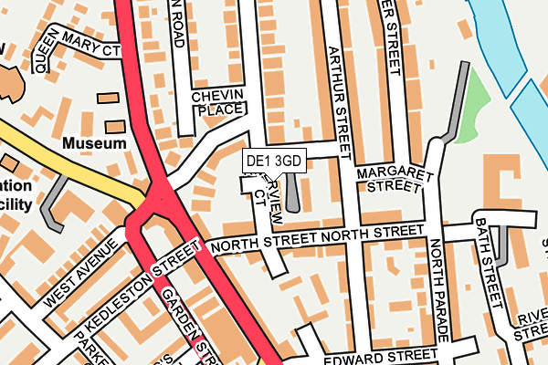 DE1 3GD map - OS OpenMap – Local (Ordnance Survey)