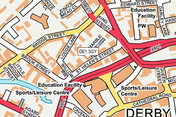 DE1 3GY map - OS OpenMap – Local (Ordnance Survey)