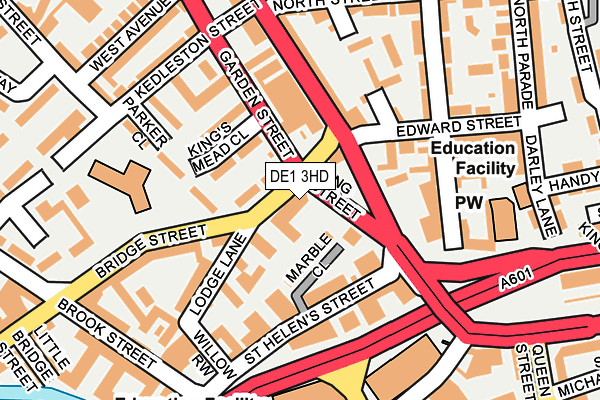DE1 3HD map - OS OpenMap – Local (Ordnance Survey)