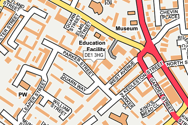 DE1 3HG map - OS OpenMap – Local (Ordnance Survey)
