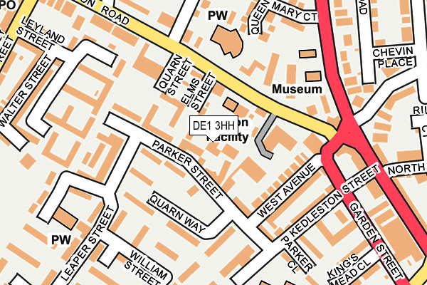 DE1 3HH map - OS OpenMap – Local (Ordnance Survey)
