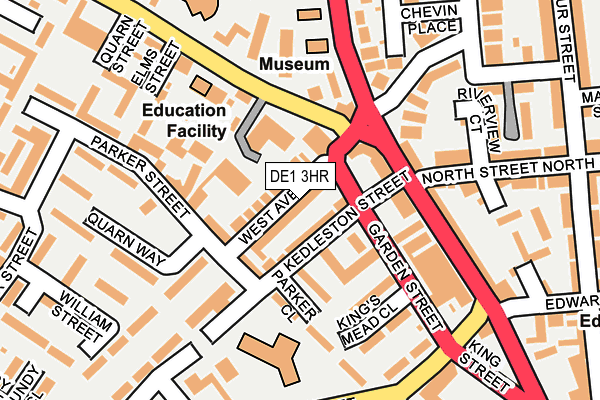 DE1 3HR map - OS OpenMap – Local (Ordnance Survey)