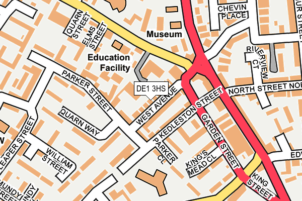 DE1 3HS map - OS OpenMap – Local (Ordnance Survey)