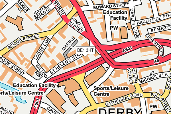 DE1 3HT map - OS OpenMap – Local (Ordnance Survey)